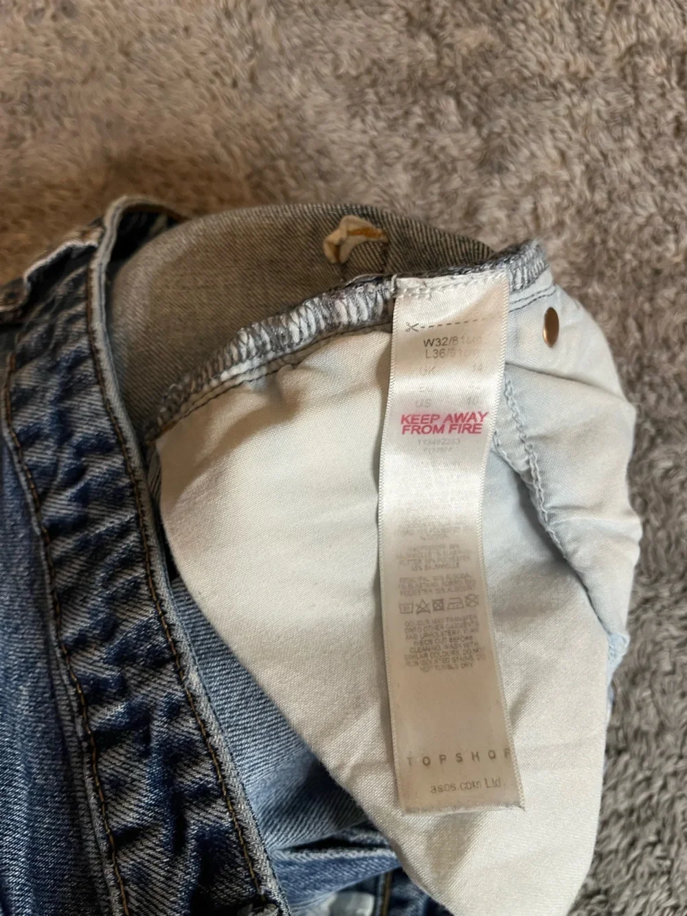 Women’s Top Shop Straight Light Blue Denim Jeans Size 10